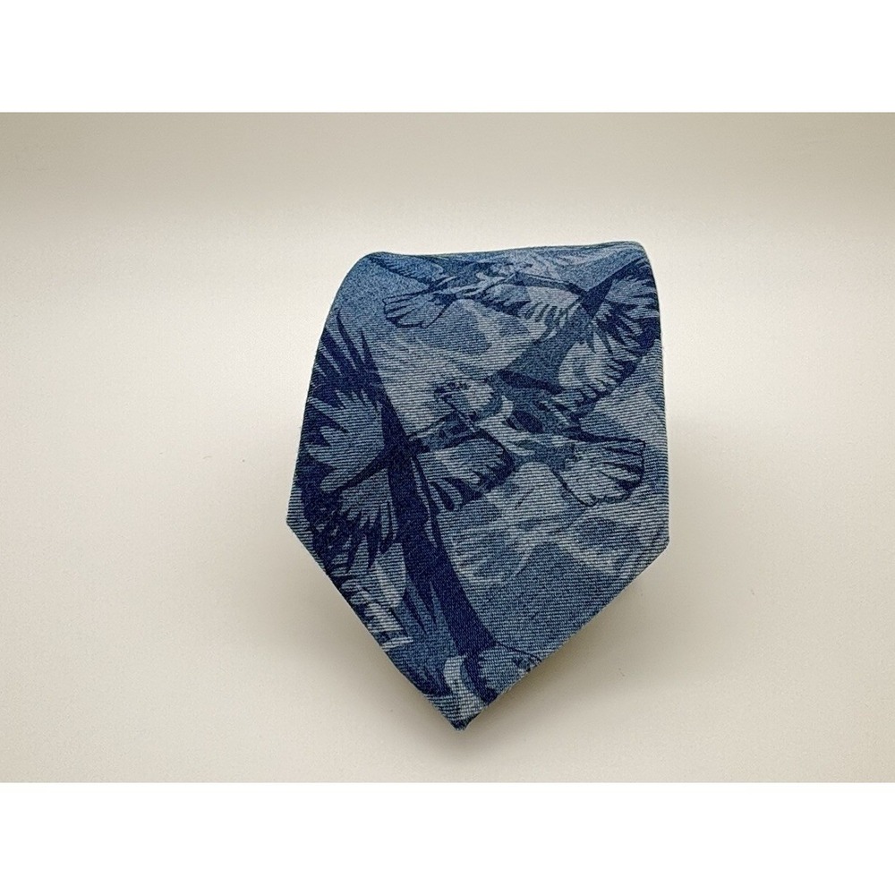 American Lifestyle Tie Patriotic Themed Necktie Eagle Print Blue